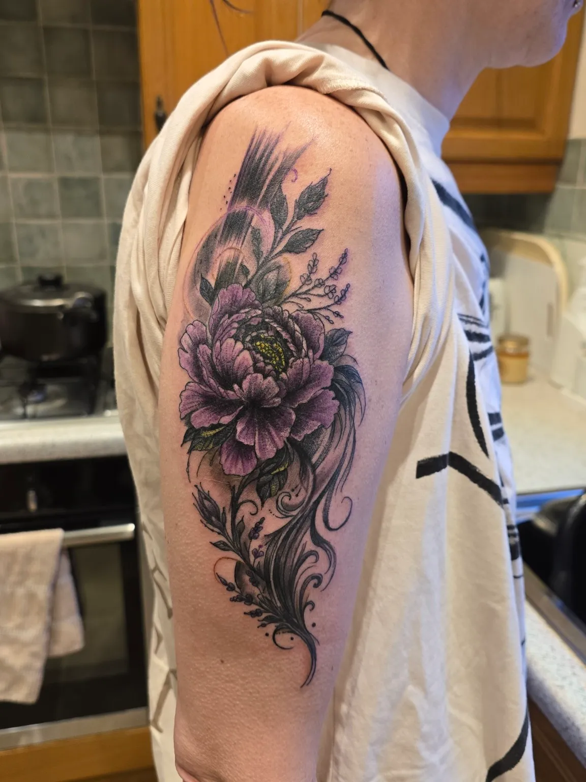Colour floral tattoo by LS Tattoo Collective